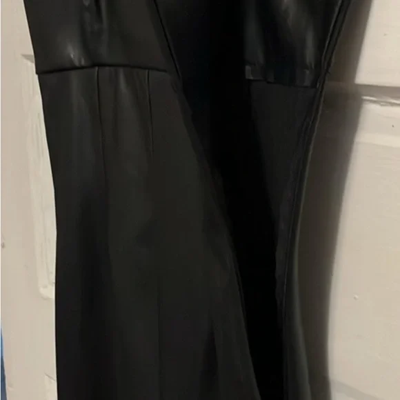 Zara Elegant Black Strapless faux leather jumpsuit size small - Picture 7 of 8